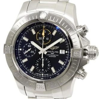 Breitling Pre-owned Avenger roestvrijstalen horloge - Heren - Pre-owned - Zwart - Maat: ONE Size Taf