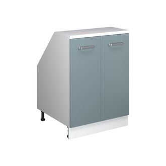 Vicco Armario De Cocina Para Techo Inclinado R-line, Gris Azulado, 60 Cm Con 2 Puertas, 60 Cm De Profundidad, Vicco