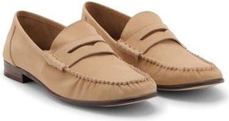 Mango Moccasin Penny Loafer in Beige at Nordstrom, Size 36