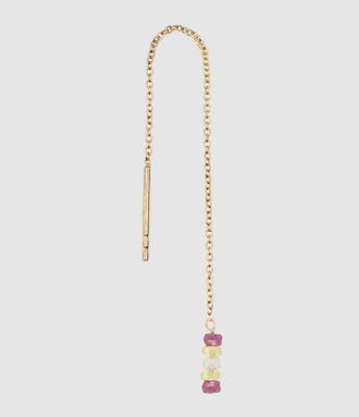 Mon Precieux Ge Boucle doreille Chaîne Courte Rang Saphir Rose Jaune (vendue à lunité)