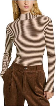 Pepe Jeans London Elif Long Sleeve Top - Dames - Longsleeves - Bruin - S - Tops