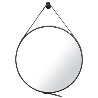 Puma Naturel - Espejo Colgante Redondo 50 X 50cm, Negro (zrem50c)