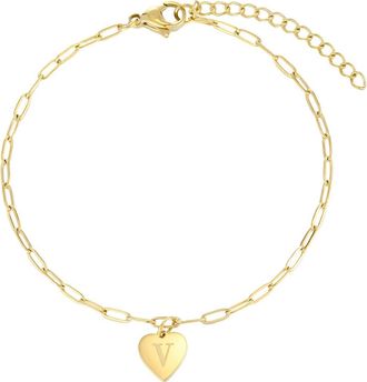 Adornia Initial Chain Bracelet in Gold-V at Nordstrom Rack