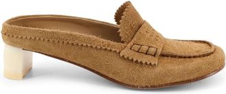 Maison Margiela Suede Heeled Mule - Dames - Muiltjes - Bruin - 41 EU - Leer - Schoenen