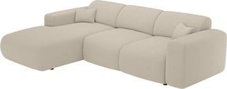 Vente-Unique Sof&aacute; rinconera izquierda de tela beige jaspeada POGNI de Maison C&eacute;phy