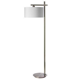Dainolite 1LT Floor Lamp, Satin Chrome Finish