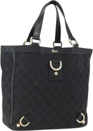 Gucci Pre-owned Tote Bags, female, Black, Size: ONE SIZE Pre-owned Vintage GG Canvas Hand Bag