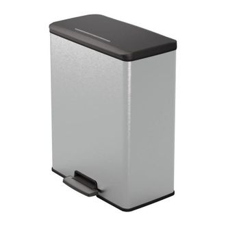 Curver Curver - Papelera Rectangular - Deco Bin 65l - Dise&ntilde;o Moderno - 49 X 29 X 61 Cm - Gris Metalizado