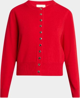 Isabel Marant Idesia Wool-Cashmere Crewneck Cardigan