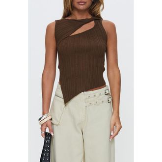 Princess Polly Realyze Cutout Top in Brown at Nordstrom, Size Large