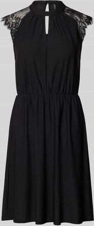 Vero Moda Tailliertes Freizeitkleid mit Spitzenbesatz Modell MILLA in Black, Gr&ouml;&szlig;e XL