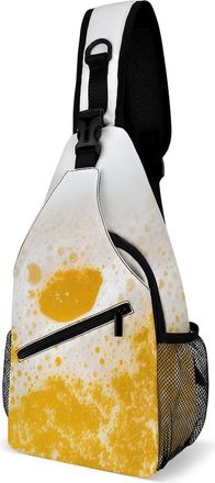 Generic Beer Bubbles Unisex Shoulder Bags Casual Crossbody Chest Bag Sling Backpack for Hiking Cycling Travel