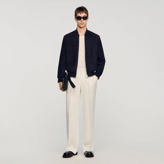 Sandro Suede zip-up jacket