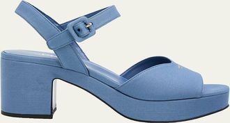 Prada 65mm Canvas Platform Sandals