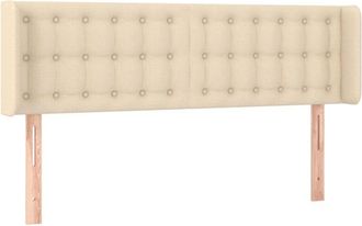 vidaXL Cabecero Con Led De Tela Crema 147x16x78/88 Cm Vidaxl