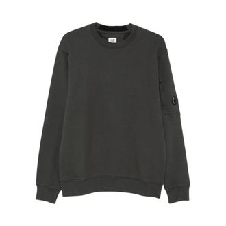 C.P. Company C.p. Company - Diagonal Raised Fleece Lens Crewneck Sweatshirt - Heren - Sweatshirts & Hoodies - Zwart - Maat: XL Fleece