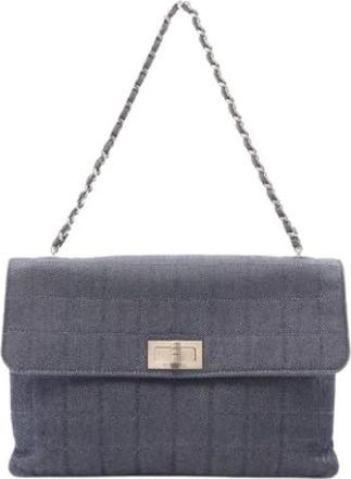 Chanel Pre-owned Vintage Denim Shoulder Bag - Dames - Vintage Schoudertas - Blauw - ONE Size - Denim - Vintage