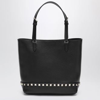 Valentino Garavani Small Rockstud shopper bag in black leather
