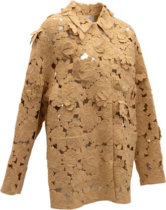Valentino Garavani Womens Beige Floral Lace Jacket