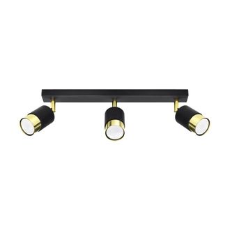 Sollux Lighting L&aacute;mpara de techo negro/dorado acero alt. 18 cm