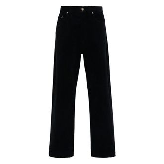 A.P.C. Straight Trousers, male, Blue, W35, Blue Corduroy Straight Cut Trousers