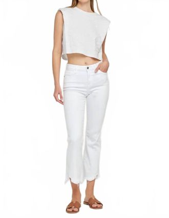 Hidden Jeans Betty High Rise Flare Cropped Jean In White