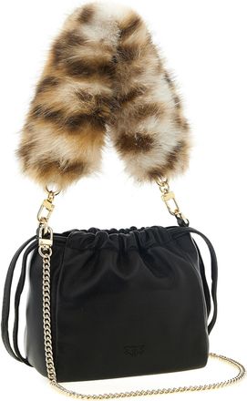 Pinko Nappa Leather Bucket Bag - Black