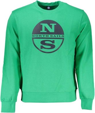 North Sails Geborstelde Sweatshirt met Logoprint - Heren - Sweatshirts - Groen - L - Hoodies & sweatvesten