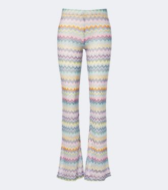 Missoni Pantalones flared de lam&eacute; en zigzag