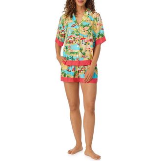 Room Service PJs Print Short Pajamas in Aqua Multi at Nordstrom, Size Small
