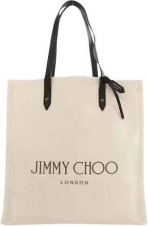 Jimmy Choo London Pre-owned Tote Bags, female, White, Size: ONE SIZE Pre-owned Canvas Tote Bag