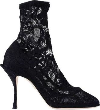 Dolce & Gabbana Black Lace Sock Boots Size 39