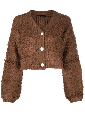 Tout à Coup bouclé-design cropped cardigan - Brown