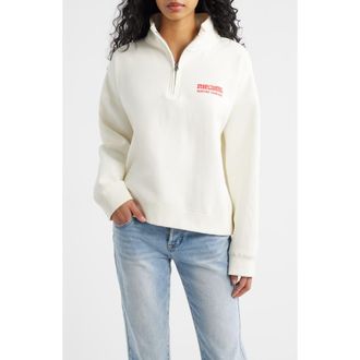 Rip Curl Surf Puff Logo Quarter Zip Sweatshirt in Cayenne at Nordstrom, Size Xx-Small