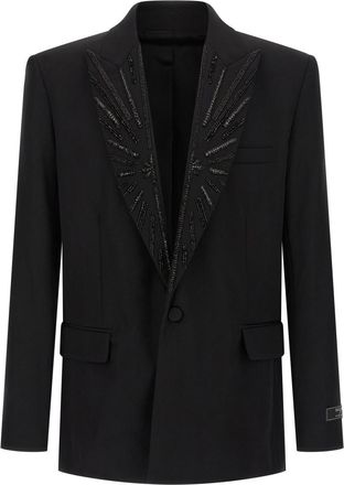 Balmain Black Crystal blazer