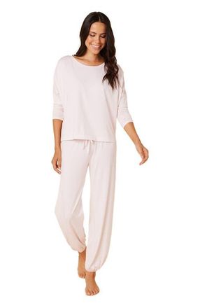 The Cats Pajamas Pima Knit Holiday Pullover Set in Classic Pink Moment at Nordstrom, Size Xx-Large