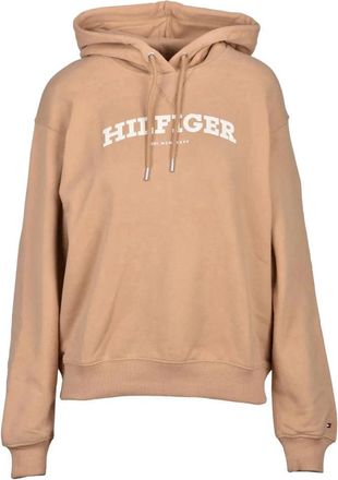 Tommy Hilfiger Beige Cropped Hooded Sweatshirt