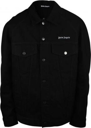 Palm Angels Denim Jas Met Logo-borduursel - Heren - Spijkerjassen - Zwart - M - Denim - Jassen