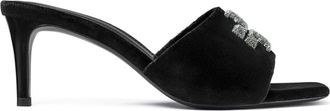 Tory Burch 65mm Eleanor pave mules - women - Calf Leather/Nappa Leather/Velvet - 7 - Black