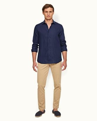 Orlebar Brown Fallon Stretch-Cotton Tailored Fit Stretch-Cotton Chinos in Sand Dune at Nordstrom, Size 34