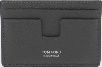 Tom Ford Portacarte piatto in pelle di vitello con logo laminato