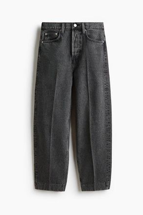 H&M Barrel High Ankle Jeans in Gray at Nordstrom, Size 14