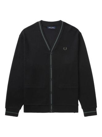 Fred Perry cotton logo-embroidered cardigan - men - Cotton - L - Black