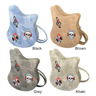 Generic PU Leather Shoulder Bag Large Underarm Bag Backpack for Women Shopping (Blue)