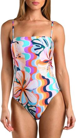 Sunshine 79 Untamed Tropics Cutout One-Piece Swimsuit in Purple Multi at Nordstrom, Size 10