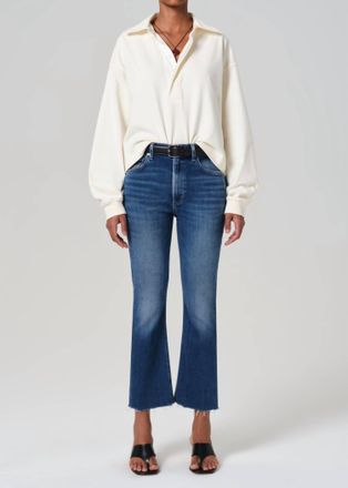 Citizens Of Humanity Isola Mid Rise Cropped Boot Jean In Blue