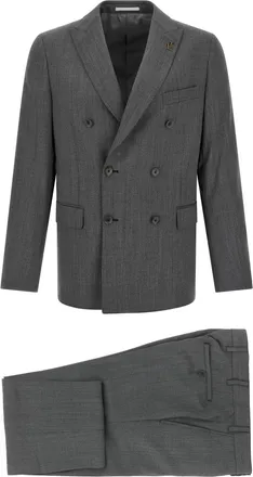 Pal Zileri Gray Wool Mens Suit