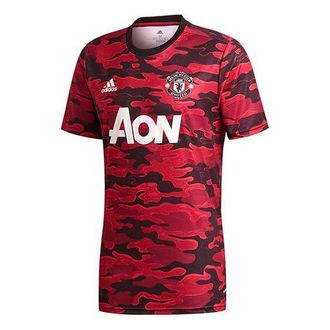 adidas Manchester United Soccer/Football Training Sports Jersey Short Sleeve T-shirt 20-21 Season Red FR6033