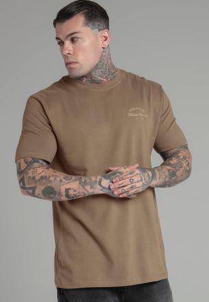 Siksilk Camiseta de ajuste relajado marr&oacute;n de los hombres siksilk XXL