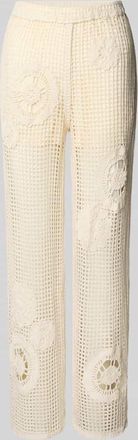 Vero Moda High Waist Hose mit elastischem Bund Modell FIRO in Offwhite, Gr&ouml;&szlig;e XS